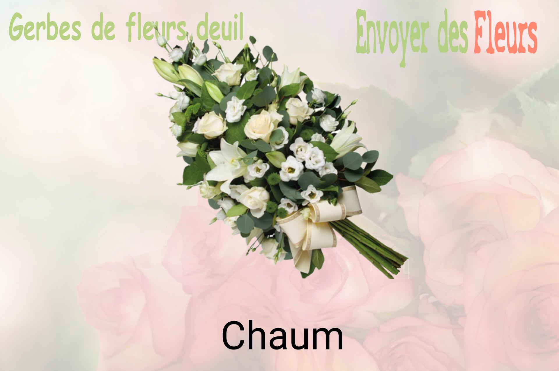 Gerbe de fleurs de deuil livrée à Chaum